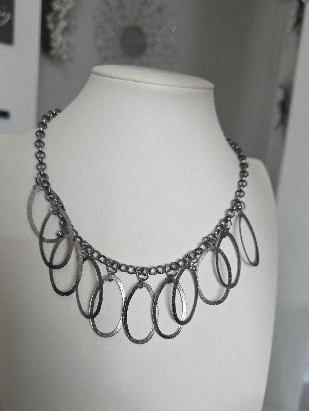 Paparazzi Double Oval Time Black Necklace NWT
